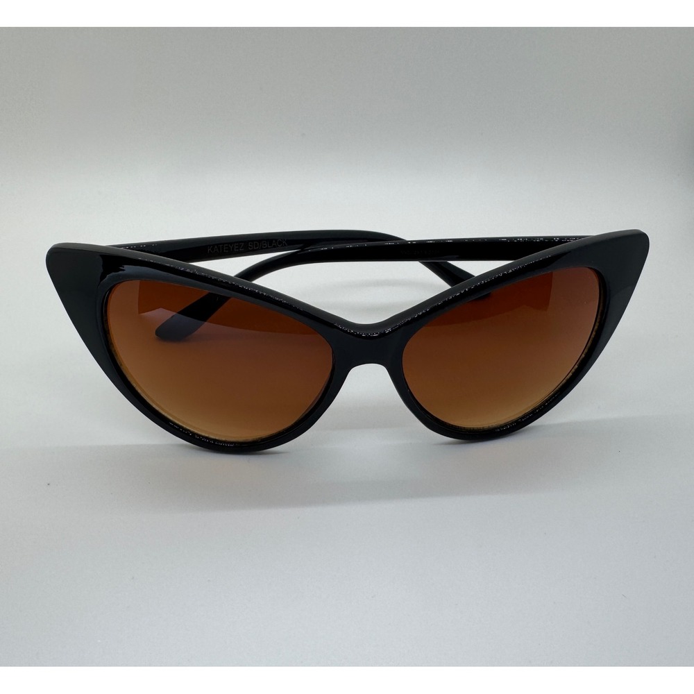 Kateyez‎ Black Cat Eye Sunglasses Retro Vintage Style Brown Gradient Lens